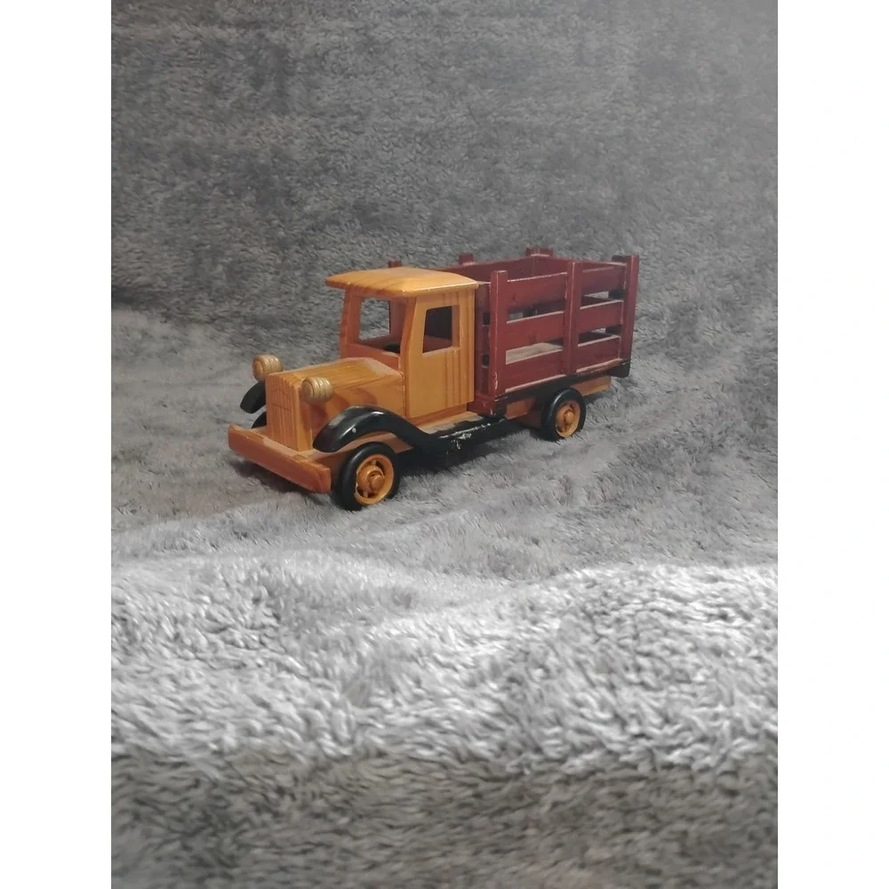 Vintage Style Delivery Brown Truck W Dark Brown Stack Bed